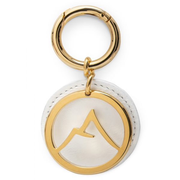 Avvenice - Premium Leather Pendant - White - Keychain - Handmade in Italy - Exclusive Luxury Collection