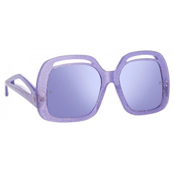 Linda Farrow - Renata Oversized Sunglasses in Purple - LFL1126C6SUN - Linda Farrow Eyewear