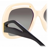 Linda Farrow - Renata Oversized Sunglasses in Cream - LFL1126C3SUN - Linda Farrow Eyewear