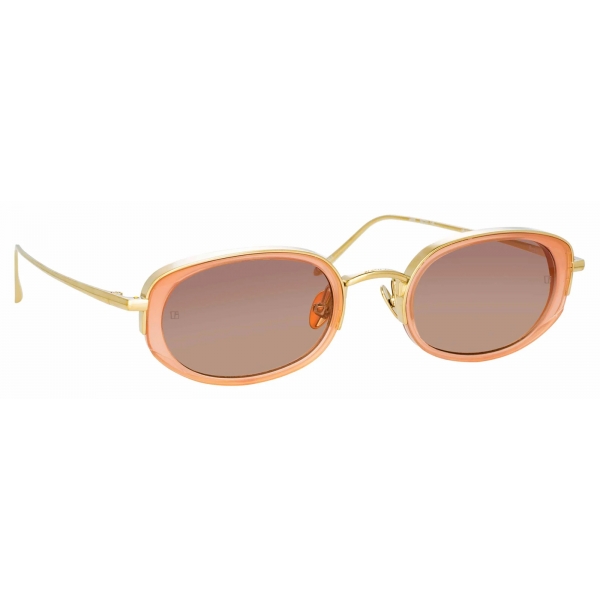 Linda Farrow - Rosie Oval Sunglasses in Nectarine - LFL1142C3SUN - Linda Farrow Eyewear