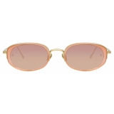 Linda Farrow - Rosie Oval Sunglasses in Nectarine - LFL1142C3SUN - Linda Farrow Eyewear