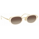Linda Farrow - Rosie Oval Sunglasses in Cream - LFL1142C4SUN - Linda Farrow Eyewear