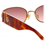 Linda Farrow - Shelby Cat Eye Sunglasses in Light Gold Tortoiseshell - LFL1157C4SUN - Linda Farrow Eyewear
