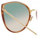 Linda Farrow - Silvie Cat Eye Sunglasses in Horn - LFL1244C4SUN - Linda Farrow Eyewear