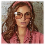 Linda Farrow - Silvie Cat Eye Sunglasses in Horn - LFL1244C4SUN - Linda Farrow Eyewear