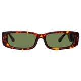 Linda Farrow - Talita Rectangular Sunglasses in Tortoiseshell - LFL1419C2SUN - Linda Farrow Eyewear