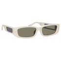 Linda Farrow - Talita Rectangular Sunglasses in White - LFL1419C3SUN - Linda Farrow Eyewear