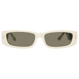 Linda Farrow - Talita Rectangular Sunglasses in White - LFL1419C3SUN - Linda Farrow Eyewear