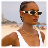 Linda Farrow - Occhiali da Sole Talita Rectangular in Bianco - LFL1419C3SUN - Linda Farrow Eyewear