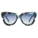 Portrait Eyewear - The Muse Tartaruga Blu - Occhiali da Sole - Realizzati a Mano in Italia - Exclusive Luxury