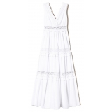 Twinset - Long Dress with Macramé Lace - White - Dress - Made in Italy - Luxury Exclusive Collection