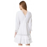 Twinset - Short Dress with Macramè Lace - White - Dress - Made in Italy - Luxury Exclusive Collection