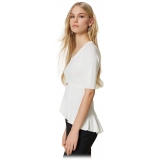 Twinset - Asymmetrical Seamless Sweater - White - Top - Made in Italy - Luxury Exclusive Collection