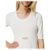 Twinset - Maglia Asimmetrica Seamless - Bianco - Top - Made in Italy - Luxury Exclusive Collection