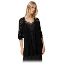 Twinset - Lace Maxi Cardigan - Black - Jackets - Made in Italy - Luxury Exclusive Collection