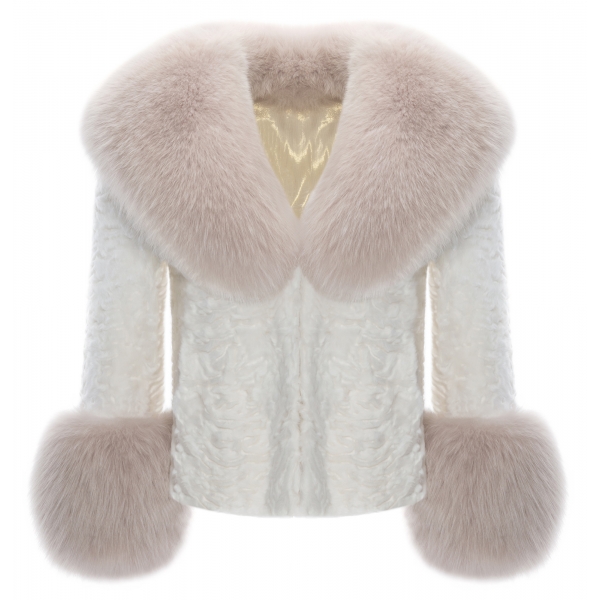 La Prima Luxury - Lollipop - Fur in Swakara Persian and Shadow Fox - Fur Coat - Luxury Exclusive Collection