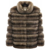La Prima Luxury - Miele - Honey Colored Sable Fur - 18 kt Gold Hooks - Fur Coat - Luxury Exclusive Collection