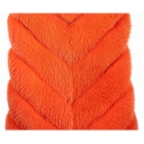 La Prima Luxury - Spiga Arancio - Pelliccia di Volpe Ombra Bianca Arancio - Oro 18 kt - Pellicce - Luxury Exclusive Collection
