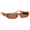 Linda Farrow - Occhiali da Sole Talita Rectangular in Tartaruga Zafferano - LFL1419C4SUN - Linda Farrow Eyewear