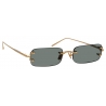 Linda Farrow - Taylor Rectangular Sunglasses in Yellow Gold Green - LFL1131C9SUN - Linda Farrow Eyewear