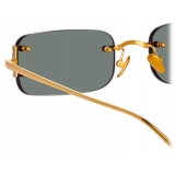 Linda Farrow - Taylor Rectangular Sunglasses in Yellow Gold Green - LFL1131C9SUN - Linda Farrow Eyewear