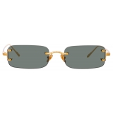 Linda Farrow - Taylor Rectangular Sunglasses in Yellow Gold Green - LFL1131C9SUN - Linda Farrow Eyewear