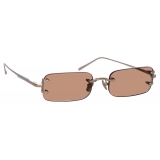 Linda Farrow - Taylor Rectangular Sunglasses in Light Gold Sand - LFL1131C10SUN - Linda Farrow Eyewear