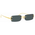 Linda Farrow - Taylor Rectangular Sunglasses in Yellow Gold Grey - LFL1131C1SUN - Linda Farrow Eyewear