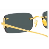 Linda Farrow - Taylor Rectangular Sunglasses in Yellow Gold Grey - LFL1131C1SUN - Linda Farrow Eyewear