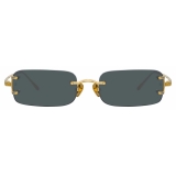 Linda Farrow - Taylor Rectangular Sunglasses in Yellow Gold Grey - LFL1131C1SUN - Linda Farrow Eyewear