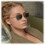 Linda Farrow - Taylor Rectangular Sunglasses in Yellow Gold Grey - LFL1131C1SUN - Linda Farrow Eyewear