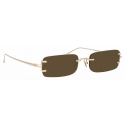 Linda Farrow - Taylor Rectangular Sunglasses in Light Gold Brown - LFL1131C2SUN - Linda Farrow Eyewear