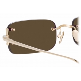 Linda Farrow - Taylor Rectangular Sunglasses in Light Gold Brown - LFL1131C2SUN - Linda Farrow Eyewear