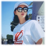 Linda Farrow - Max D-Frame Sunglasses in Black Silver - LFL71C50SUN - Linda Farrow Eyewear