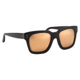 Linda Farrow - Max D-Frame Sunglasses in Black Yellow Gold - LFL71C51SUN - Linda Farrow Eyewear
