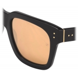 Linda Farrow - Max D-Frame Sunglasses in Black Yellow Gold - LFL71C51SUN - Linda Farrow Eyewear