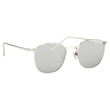 Linda Farrow - Simon Square Sunglasses in White Gold - LFLC479C2SUN - Linda Farrow Eyewear