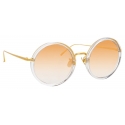 Linda Farrow - Tracy Round Sunglasses in Clear Gold - LFL239C86SUN - Linda Farrow Eyewear