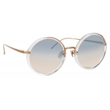 Linda Farrow - Tracy Round Sunglasses in Clear Gradient Navy - LFL239C87SUN - Linda Farrow Eyewear