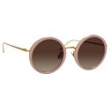 Linda Farrow - Tracy Round Sunglasses in Cameo Pink - LFL239C69SUN - Linda Farrow Eyewear