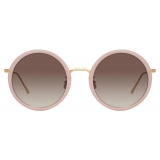 Linda Farrow - Tracy Round Sunglasses in Cameo Pink - LFL239C69SUN - Linda Farrow Eyewear