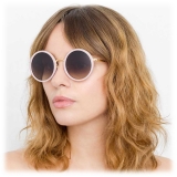 Linda Farrow - Occhiali da Sole Tracy Round in Cammeo Rosa - LFL239C69SUN - Linda Farrow Eyewear