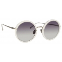 Linda Farrow - Occhiali da Sole Tracy Round in Bianco - LFL239C68SUN - Linda Farrow Eyewear