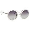 Linda Farrow - Occhiali da Sole Tracy Round in Bianco - LFL239C68SUN - Linda Farrow Eyewear