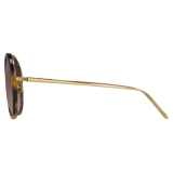 Linda Farrow - Occhiali da Sole Tracy Round in Tartaruga - LFL239C12SUN - Linda Farrow Eyewear