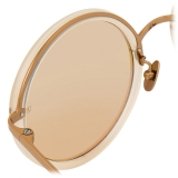 Linda Farrow - Tracy Round Sunglasses in Milky Peach - LFL239C57SUN - Linda Farrow Eyewear