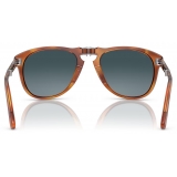 Persol - 714SM - Steve McQueen - Light Havana / Polarized Blue - Sunglasses - Persol Eyewear