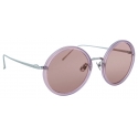 Linda Farrow - Tracy Round Sunglasses in Milky Purple - LFL239C59SUN - Linda Farrow Eyewear