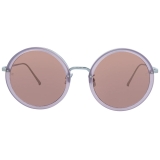 Linda Farrow - Occhiali da Sole Tracy Round in Viola Lattea - LFL239C59SUN - Linda Farrow Eyewear