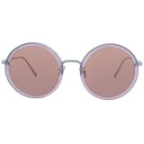Linda Farrow - Tracy Round Sunglasses in Milky Purple - LFL239C59SUN - Linda Farrow Eyewear